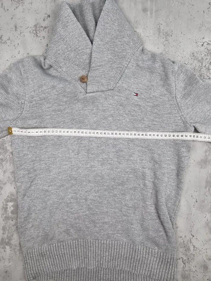 Pull col châle Tommy Hilfiger – Gris – Taille S Hommes (mesures en photos) - photo numéro 10