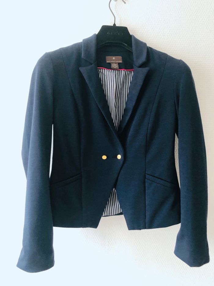 Veste courte en jersey bleu marine T S