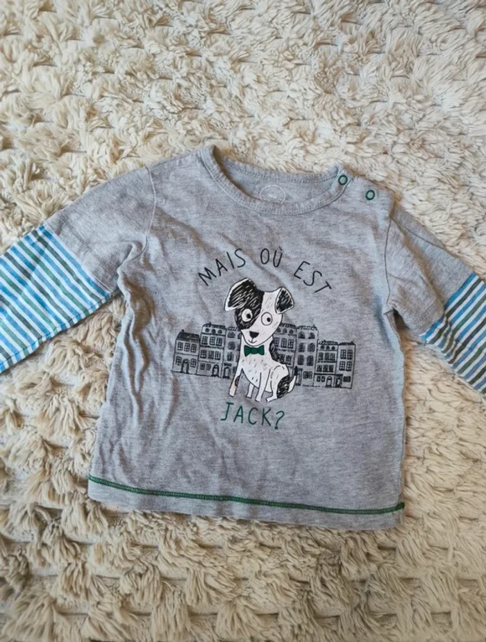 Tee shirt gris chien - photo numéro 2