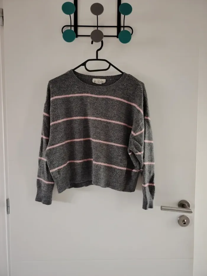 pull gris & rose taille M - photo numéro 2