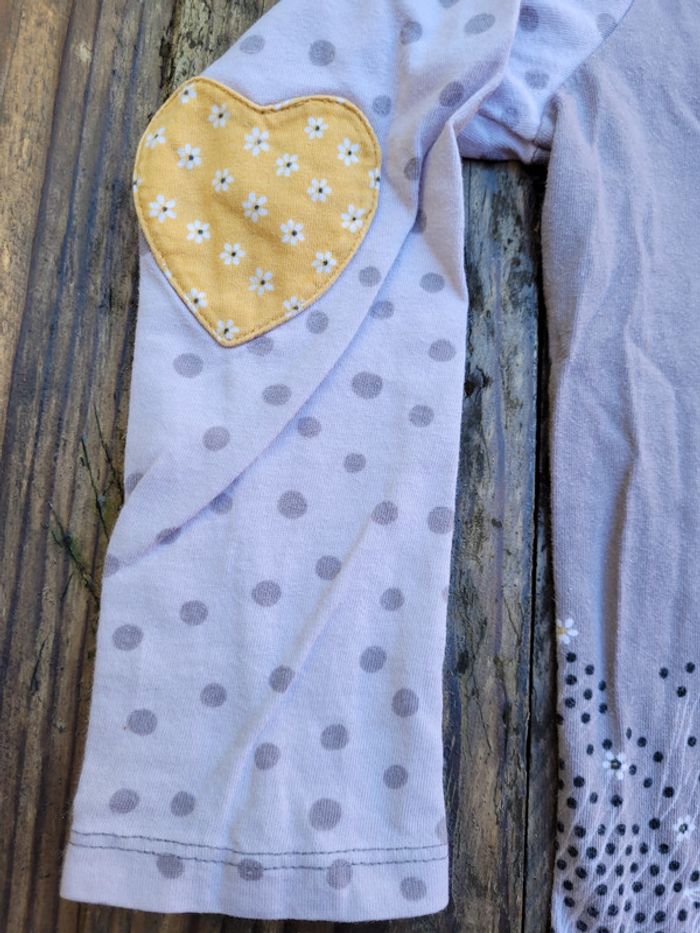 Superbe tee-shirt manches longues Catimini, gris et jaune moutarde, original, 4 ans - photo numéro 4