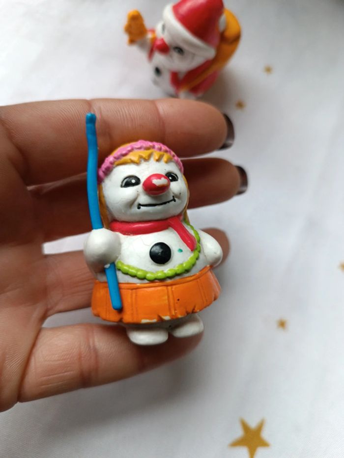 Figurine figura père noël christmas vahiné bonhomme neige snow bouli - photo numéro 2