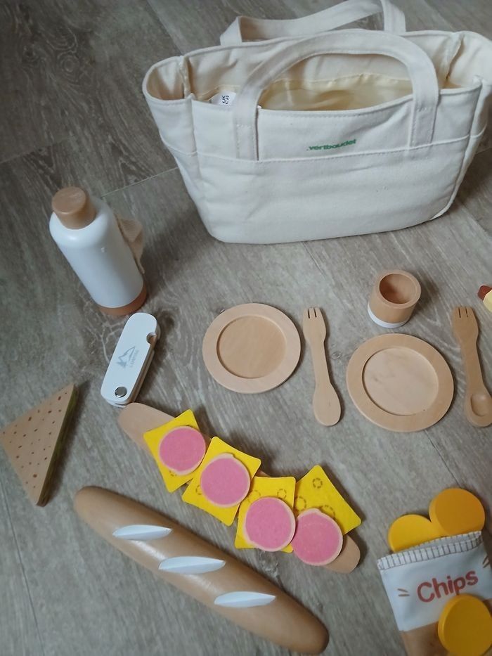 Jouet set pique nique vertbaudet en bois - photo numéro 5