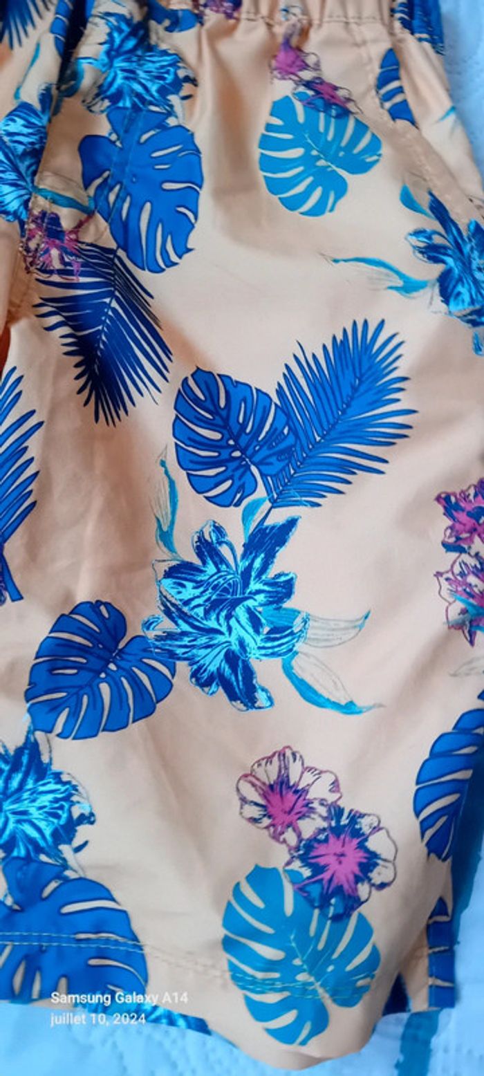 Bermuda léger imprimé hawaïen orange garçon 12 ans in extenso - photo numéro 10