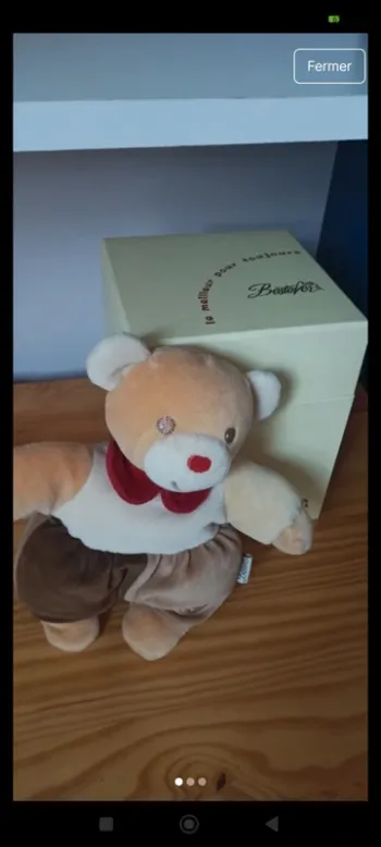 Doudou ours avec grelot bestever