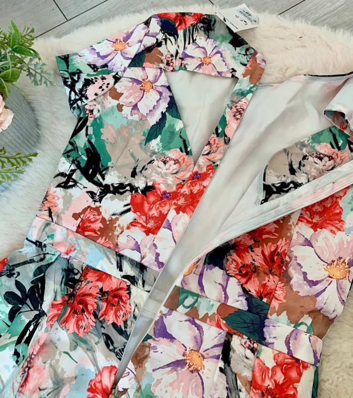 Robe neuve satinée imprimée floral - photo numéro 5