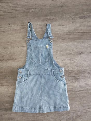 Robe salopette en jean à rayures 10 ans Okaïdi