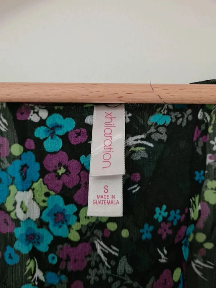 Haut fluide fleuri dos échancré - taille S - photo numéro 2
