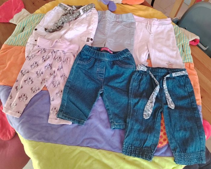 Lot de 6 pantalons épais et fin et 1 short 3 mois