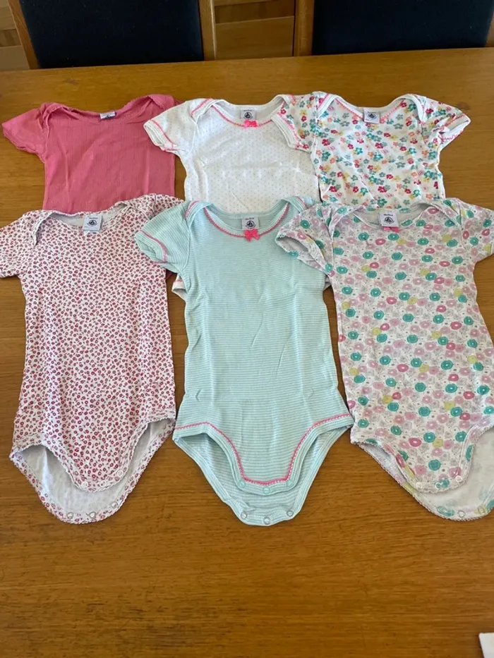 6 body manches courtes 18 mois petit bateau fille