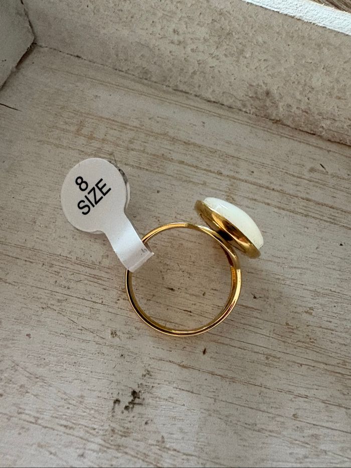 Bague dorée et blanche T8 - photo numéro 3