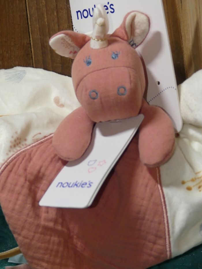 Doudou licorne Lina rose crème Noukie's 🦄Neuf - photo numéro 3