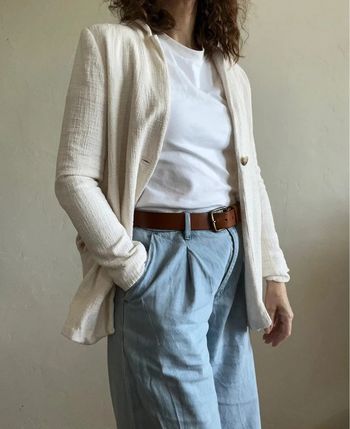 Veste blazer long Grain de malice GDM blanc taille 38 #EmmaLilleM38