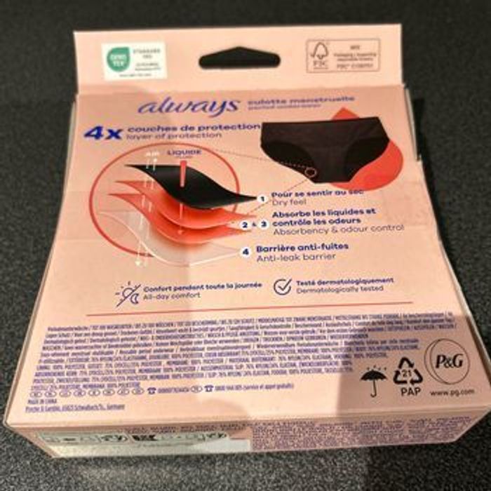 Culotte menstruelle noire Always neuve - photo numéro 2