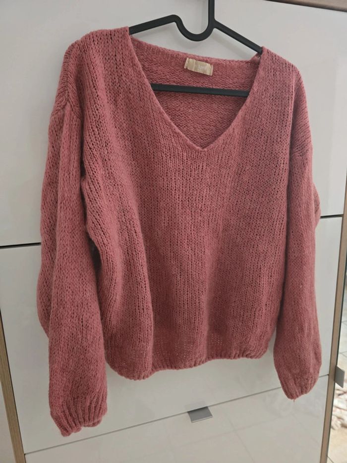 Pull large vieux rose taille unique - photo numéro 4