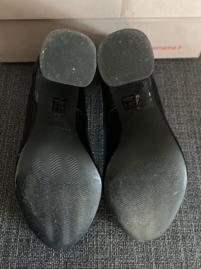 Chaussures vernies noir talon chromé 38 San Marina - photo numéro 4