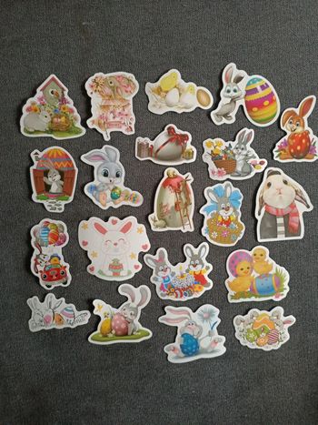 Autocollants de Pâques oeufs et lapins