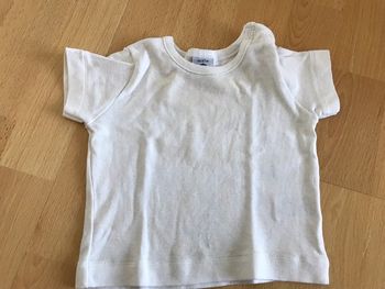 Tee shirt manches courtes blanc 6 mois Petit Bateau