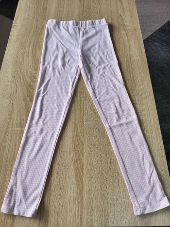 Legging vichy fille taille 10 ans couleur blanc rose