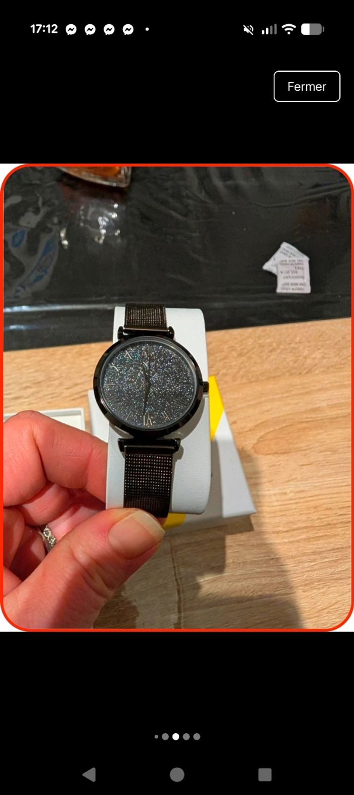 Montre CXL by Christian Lacroix - Neuve - Noir Pailleté - photo numéro 4