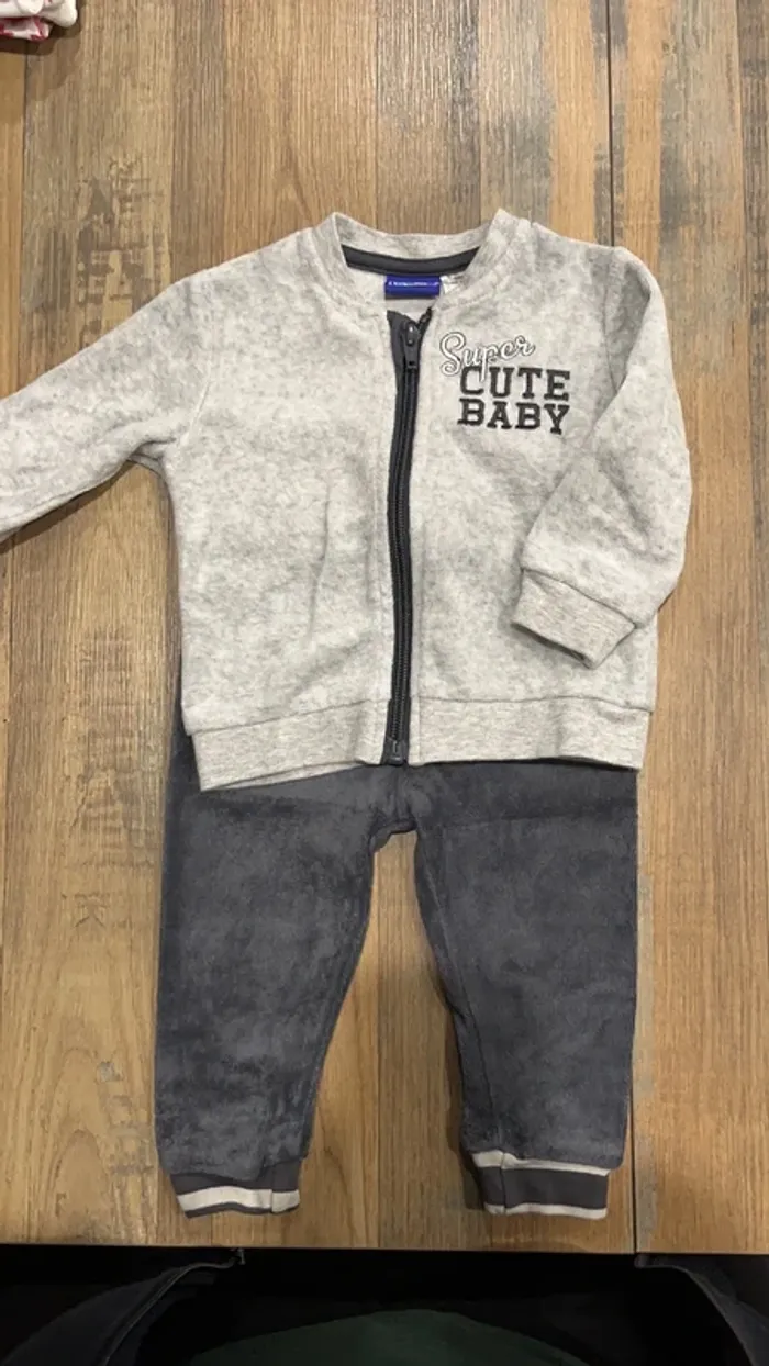 Ensemble veste jogging velours