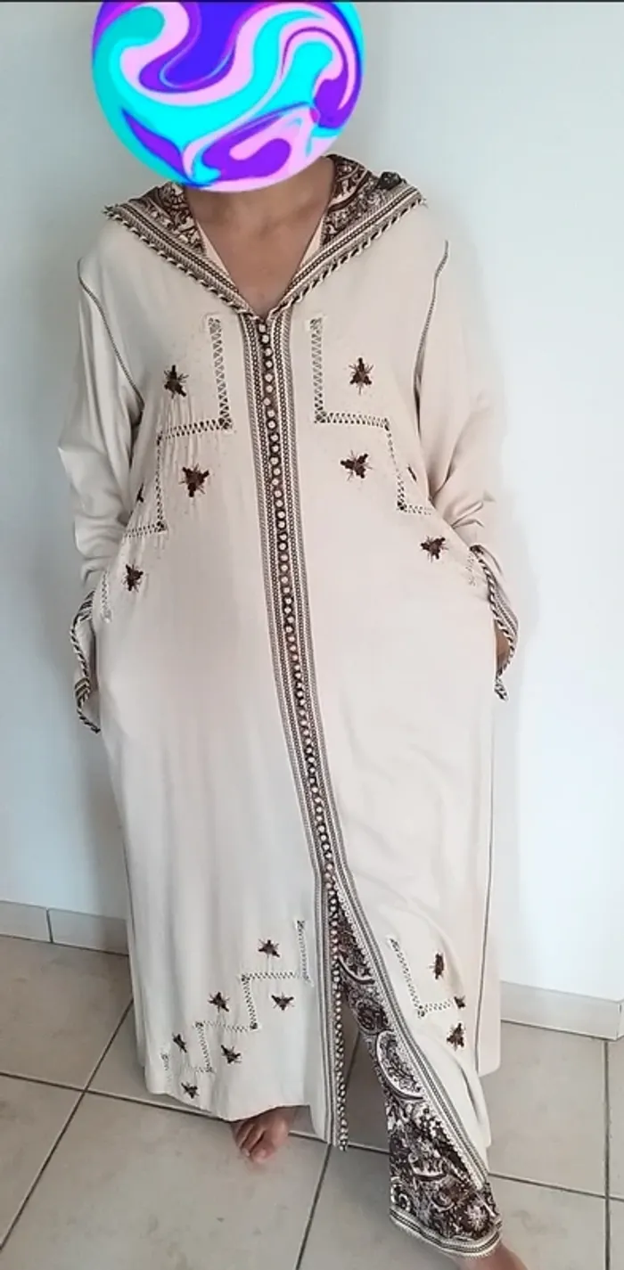 NEUVE Djellaba 2 pièces faite par couturier