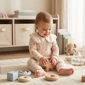 Ensemble Bébé Fille 12–18 Mois Chic –  Col Dentelle & Fleurs