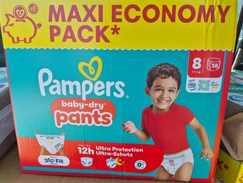 Couches pampers pants Taille 8, 58 couches.