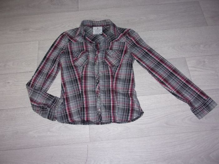 Chemise CACHE CACHE tons bordeaux gris blanc et noir taille 40 TBE