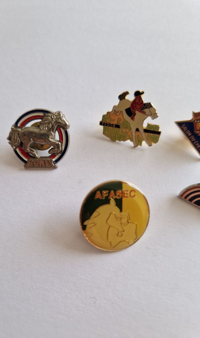 Lot 5 Pin's Pins Vintage Équitation Cheval Poney AFASEC - photo numéro 3