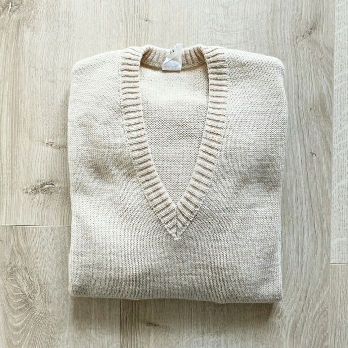 Vintage Classic Pull Beige Laine Femme Exclusive Warmwear Winter Collection Y2K (Taille M)