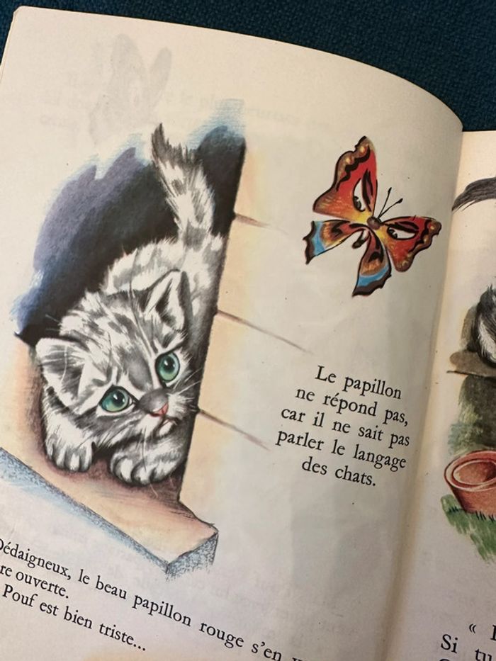 1976 Livre ancien carton Pouf le Chaton bleu Gentil coquelicot Hachette Pierre Probst (Caroline) - photo numéro 5