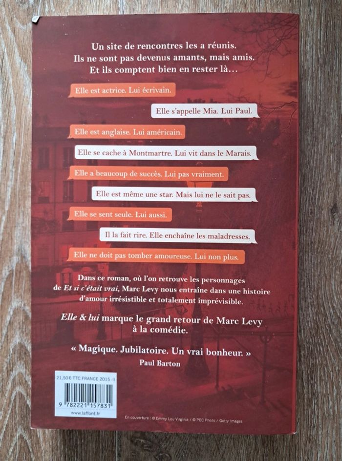 Livre Elle et Lui de Marc Levy - photo numéro 3