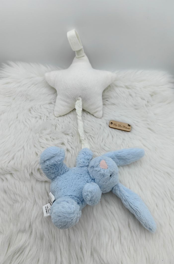 Doudou peluche musicale lapin bleu  étoile Little Jellycat - photo numéro 5