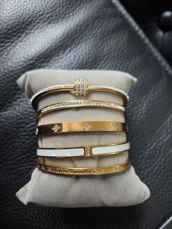 Lot de 5 bracelets en acier inoxydable doré 