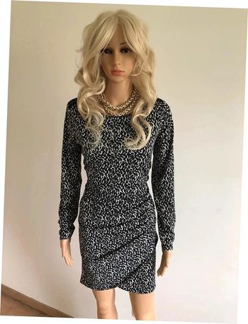 Robe imprimée noire et blanche à manches longues Morgan taille M TBE