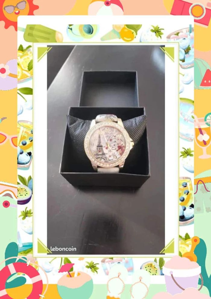 montre femme avec Motif Tour Eiffel Paris et strass - photo numéro 2