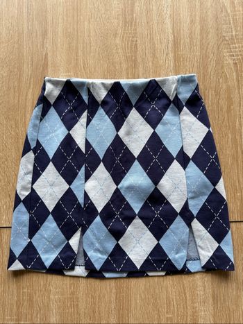 Jupe courte moulante bleu blanc H&M taille 34 XS