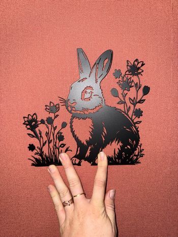 Décoration murale en métal lapin 