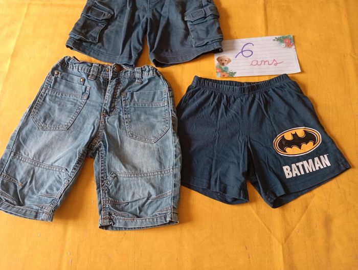 Lot Printemps été 3 shorts bleu 6 ans pour garçon - photo numéro 3
