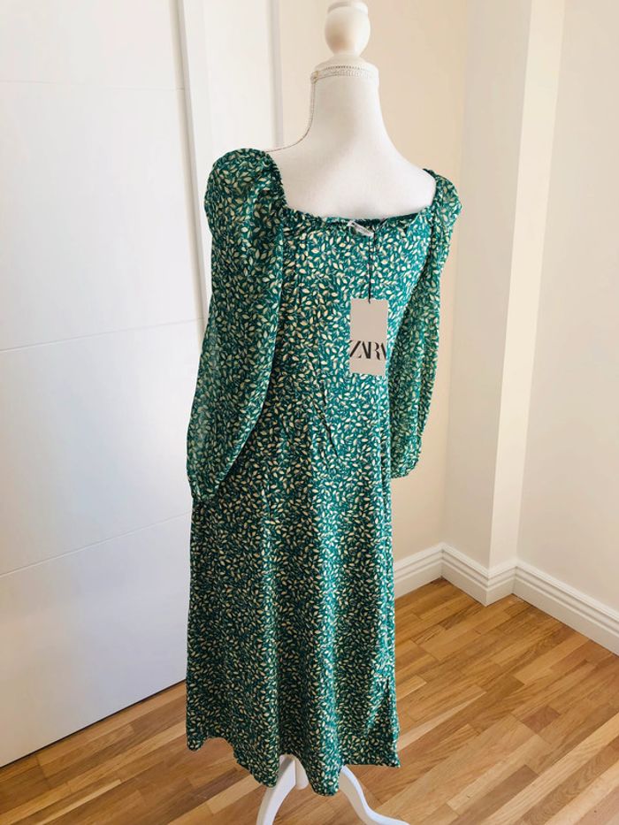Robe d’été verte neuve Zara taille M/L - photo numéro 10