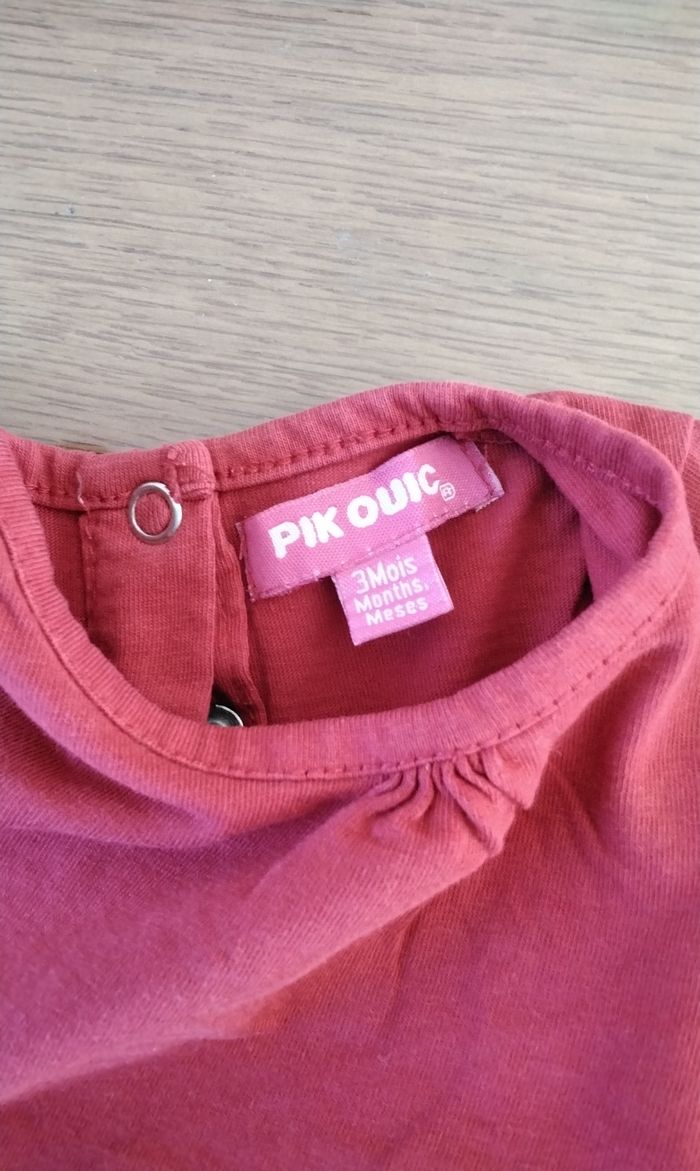 Haut manche longue  ,rouge  ,Pik Ouic  ,3M - photo numéro 3