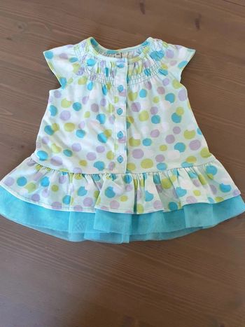 Adorable robe " qui tourne" 18 mois turquoise mauve