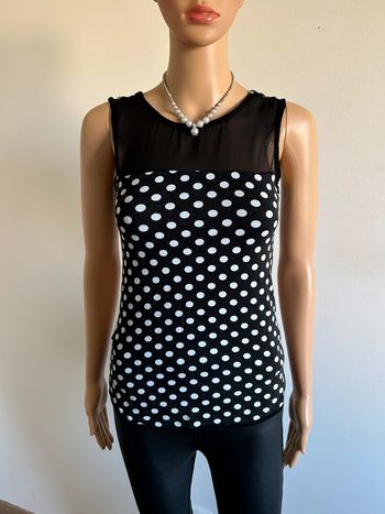 Haut noir à pois blancs Morgan taille XS bon état