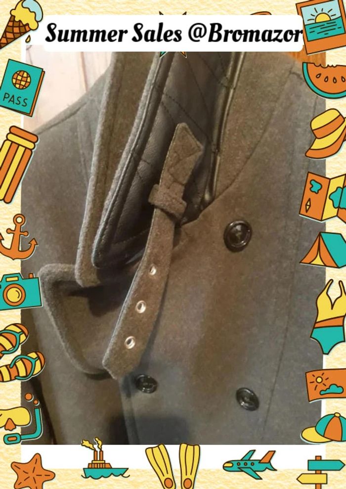 Manteau croisé slim kaki Zara Man taille XXL - photo numéro 4