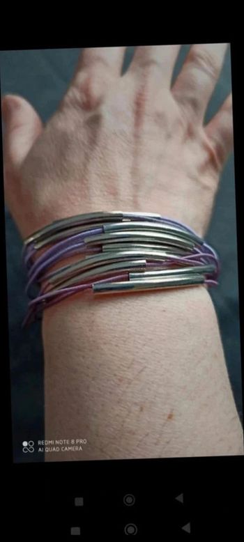 Bracelet  élastique  lilas argenté