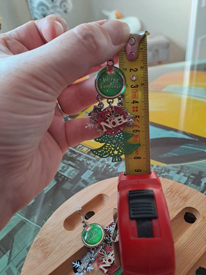 Jolies boucles d oreilles pendantes 8 cm Noël - photo numéro 6