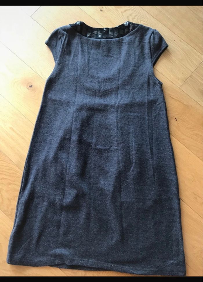 Robe gris chiné avec col et poches en strass Cherry taille 2 - photo numéro 3