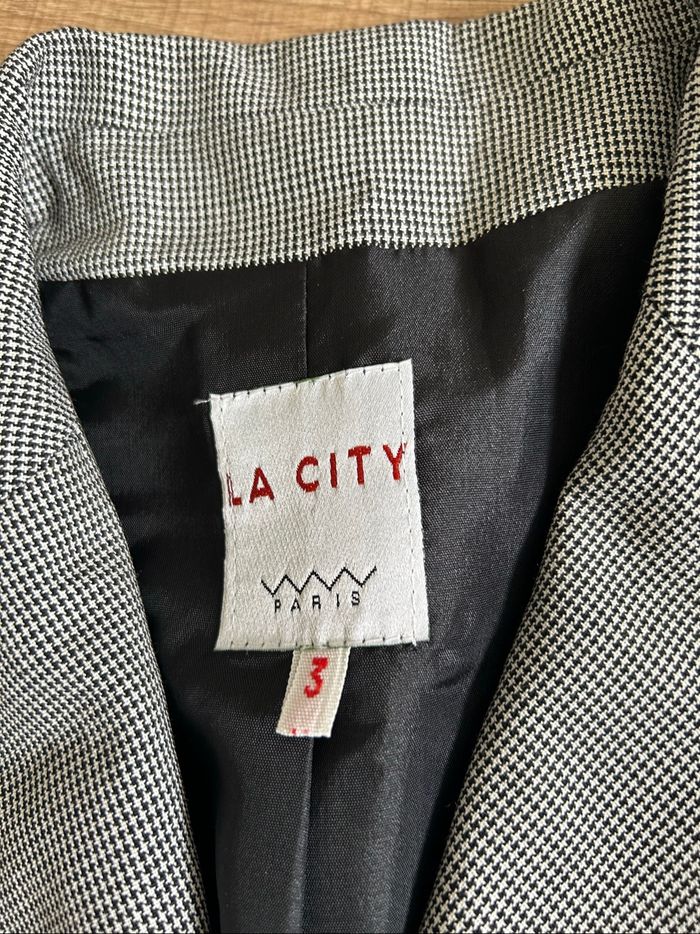 Blazer vichy noir et blanc La City taille 3 jamais porté - photo numéro 10