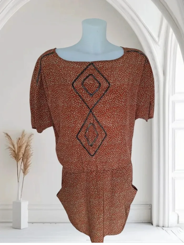 Magnifique robe marron avec poche M
